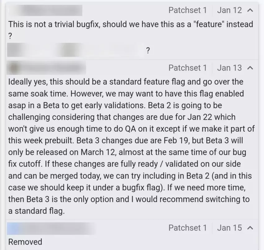 Ein Kommentar, der möglicherweise die Veröffentlichungstermine für die ersten drei Beta-Versionen von Android 16 verrät