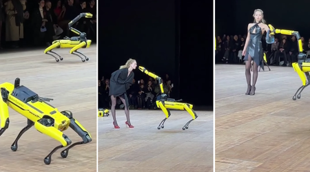 Fünf Boston Dynamics-Roboterhunde nehmen an der Coperni-Modenschau in Paris teil