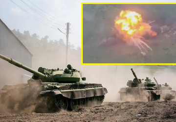 Ukrainische Streitkräfte zerstören russischen T-62 Kamikaze-Panzer ...