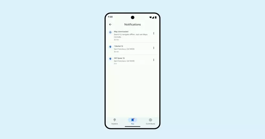 Eine vereinfachte untere Google Maps-Leiste erscheint auf Android 