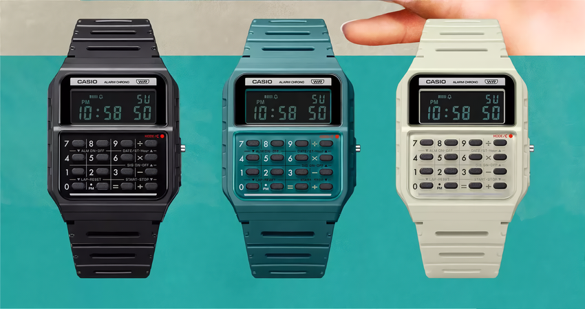 Zurück in die 70er Jahre: Casios neue Uhr mit Taschenrechnerfunktionen im Stil des ersten Casio Mini Taschenrechners wird enthüllt