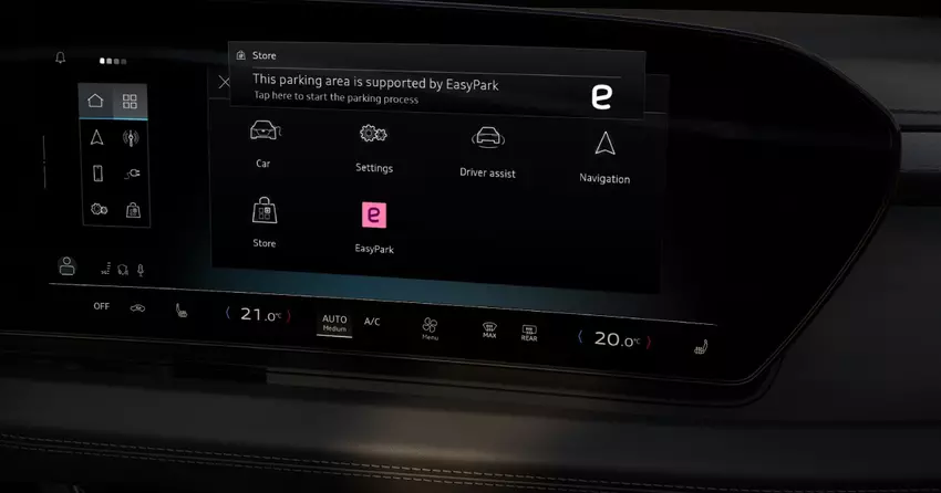 EasyPark auf dem Audi MMI-Systembildschirm