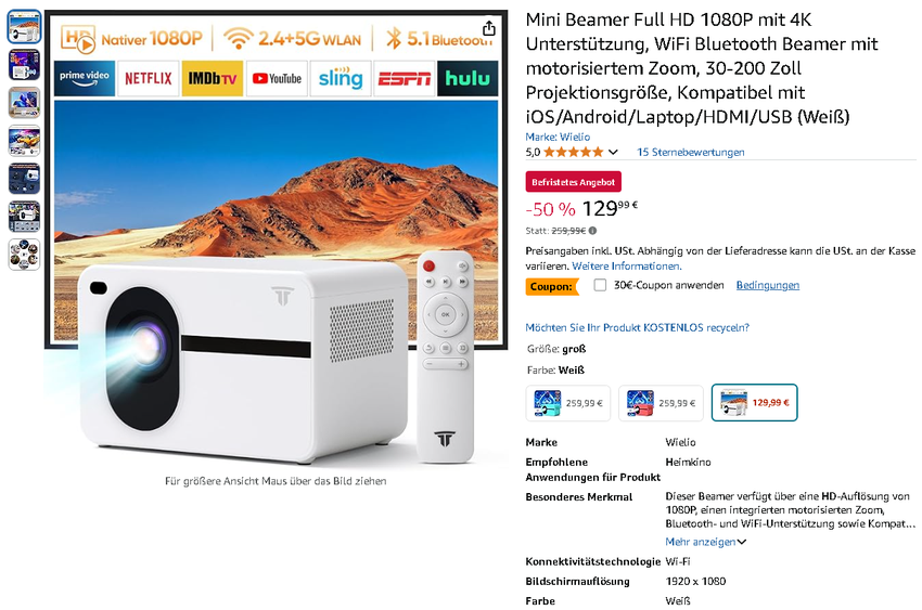 Wielio Mini Beamer Screenshot