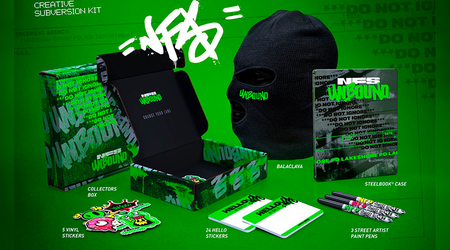 Sturmhaube, Aufkleber und Marker: Ankündigung von Need For Speed: Unbound - Collector's Edition, Preis $150