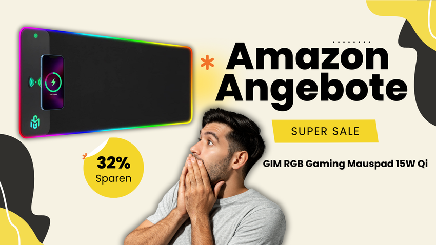 GIM RGB Gaming Mauspad mit 15W Qi-Ladestation – High-Tech Gaming jetzt 32% günstiger!