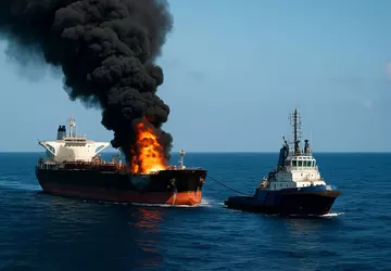 Explosion auf einem Öltanker vor der ...