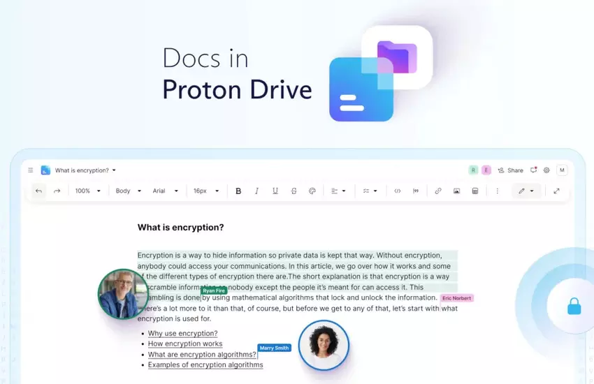 Proton veröffentlicht seine eigene Version von Google Docs mit End-to-End-Verschlüsselung