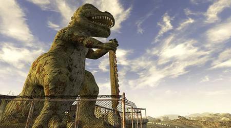 Die ikonische Statue von Dinky dem T-Rex aus New Vegas könnte in der zweiten Staffel der Fallout-Serie auftauchen