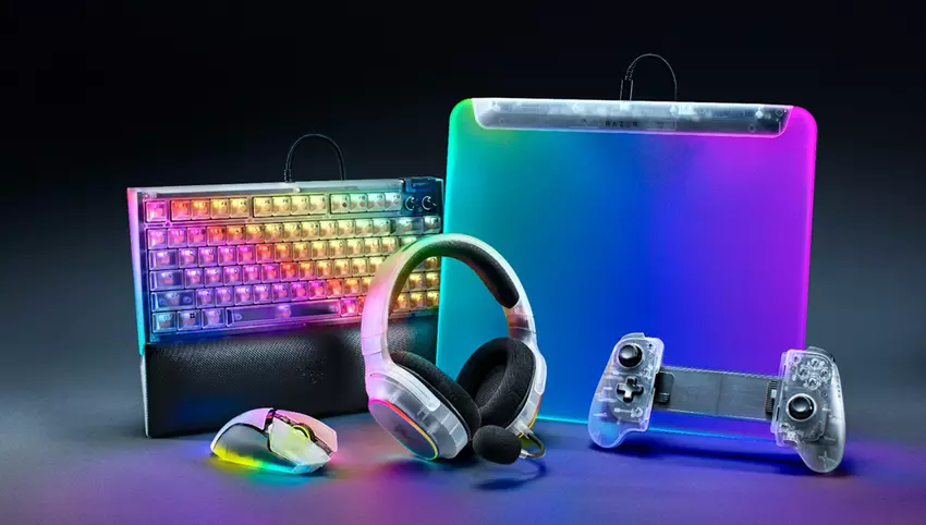 Razer stellte Phantom White vor — eine stilvolle Reihe halbtransparenter Gaming-Peripheriegeräte mit retro-futuristischem Design und RGB-Beleuchtung