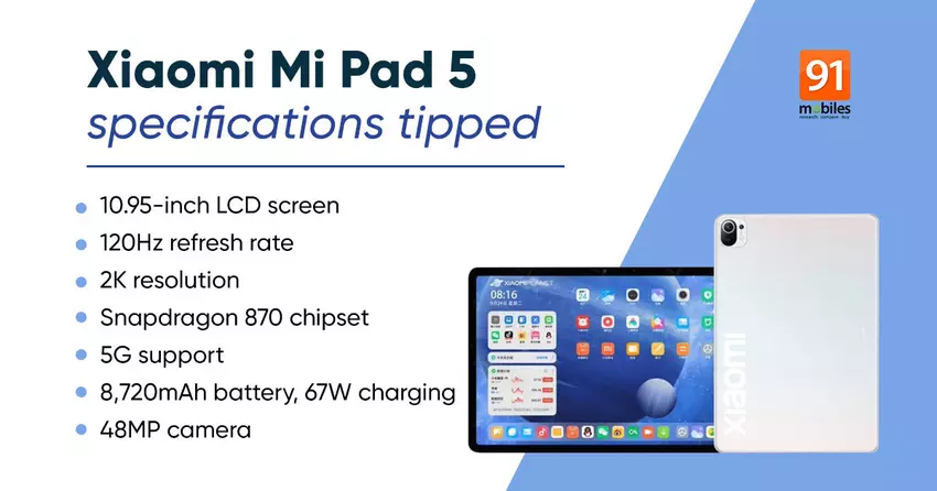 Xiaomi Mi Pad 5, Mi Pad 5 Pro und Mi Pad 5 Lite Eigenschaften enthüllt