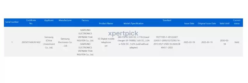 Informationen zum Galaxy Flip 7 FE in 3C