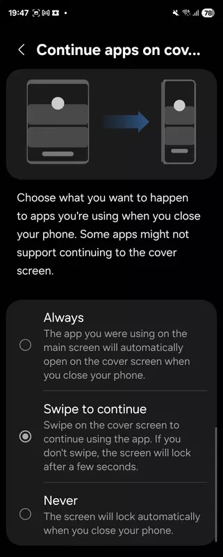 Aktualisierte Funktionalität der App Continuity