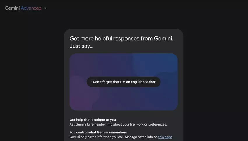 Gemini Advanced merkt sich jetzt Benutzereinstellungen