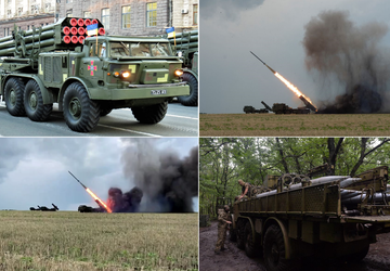 Video des ukrainischen Uragan MLRS, das ...