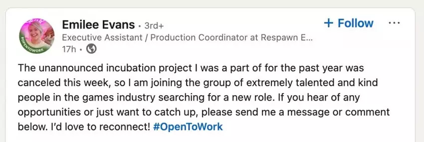 Screenshot des Posts des Produzenten auf LinkedIn