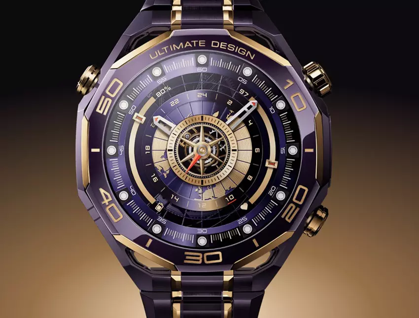 Huawei Watch Ultimate Design Royal Gold neben der Verpackung