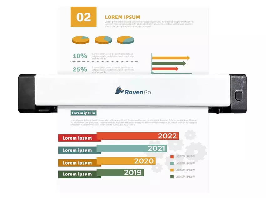 Raven Go tragbarer Dokumentenscanner