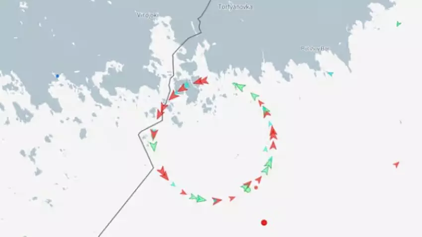 Fehler bei der Identifizierung des Standorts des Schiffs durch russische elektronische Kriegsführung.