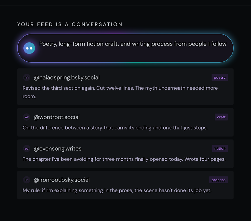 Attie-Oberfläche von Bluesky