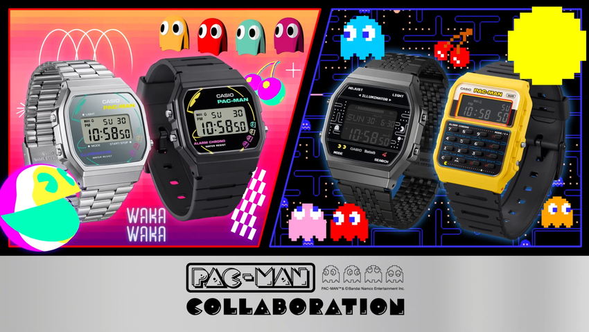 Casio und Pac-Man präsentieren eine Kollektion von Retro-Uhren mit Lieblingsfiguren aus dem Spiel
