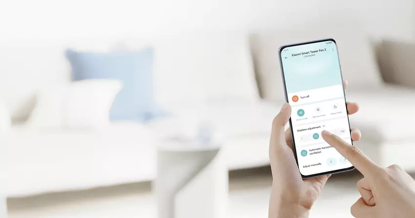 Steuerung des Smart Tower Fan 2 über die App. Illustration: Xiaomi