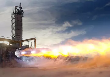 Eines der leistungsstärksten Raketentriebwerke der Welt, ...