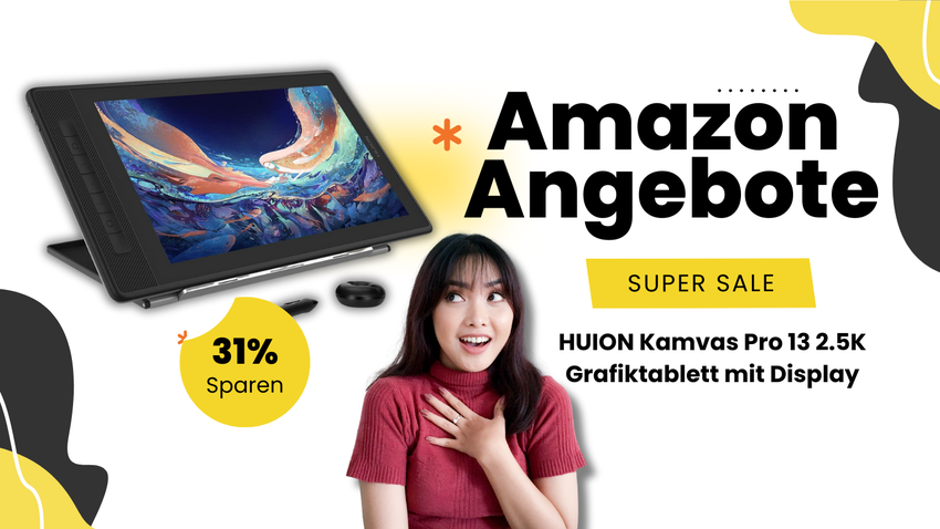 HUION Kamvas Pro 13 2.5K Grafiktablett mit Display – 153€ Preisvorteil sichern!