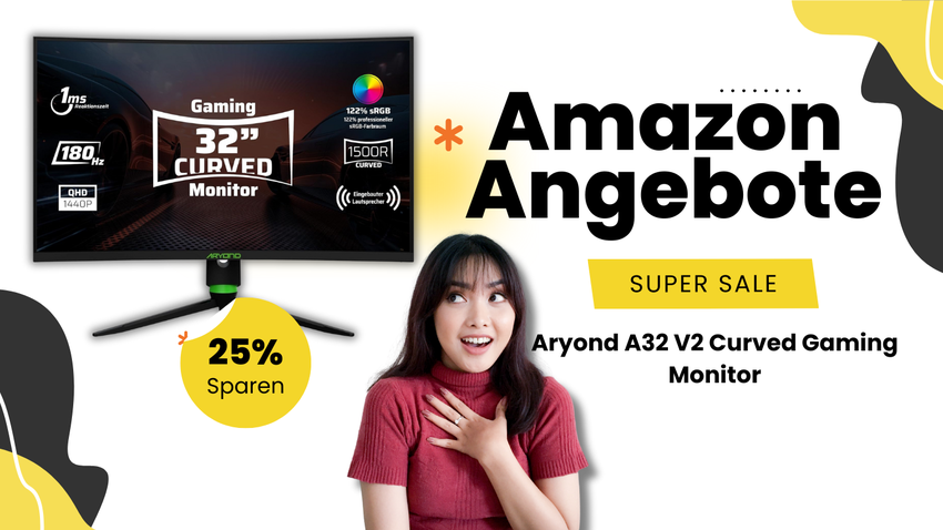 Aryond A32 V2 Curved Gaming Monitor – Jetzt 63€ sparen!