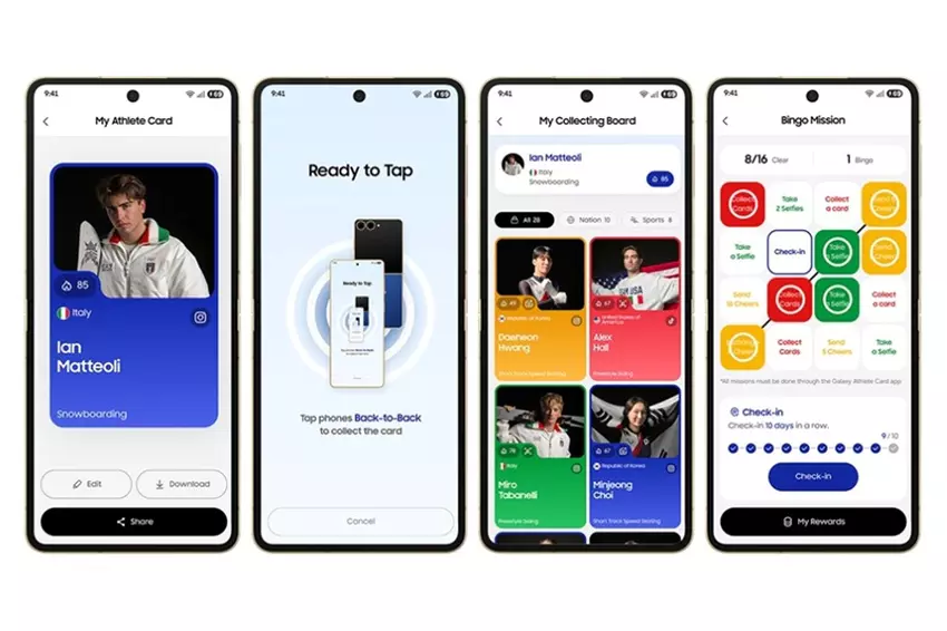 Samsung Galaxy Athlete Card App