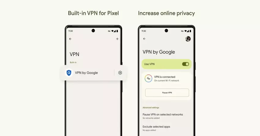 Google führt "Pixel VPN by Google" anstelle von Google One für Pixel-Besitzer ein