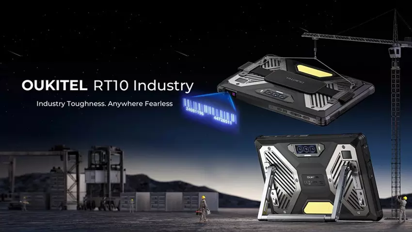 Robustes Oukitel RG14-P Laptop mit einem Solarpanel