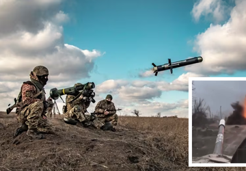 Ukrainische Streitkräfte zerstören zwei russische Panzer ...