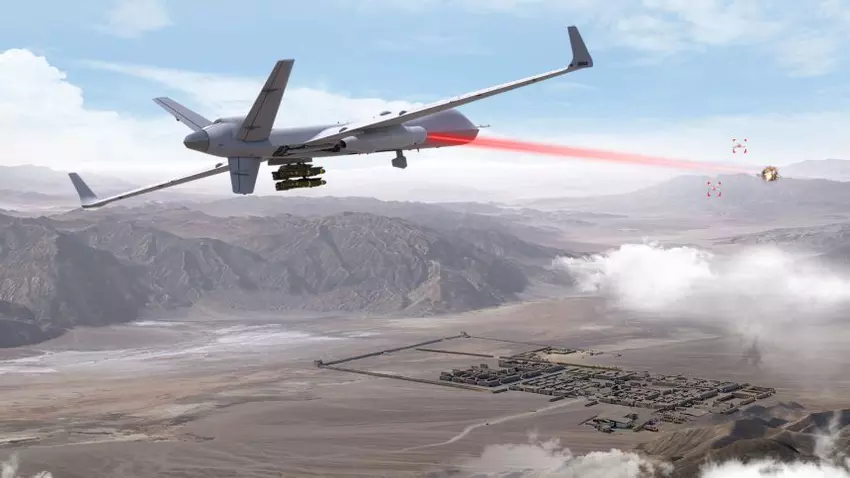 Visualisierung der MQ-9B mit einem neuen On-Board-Lasersystem