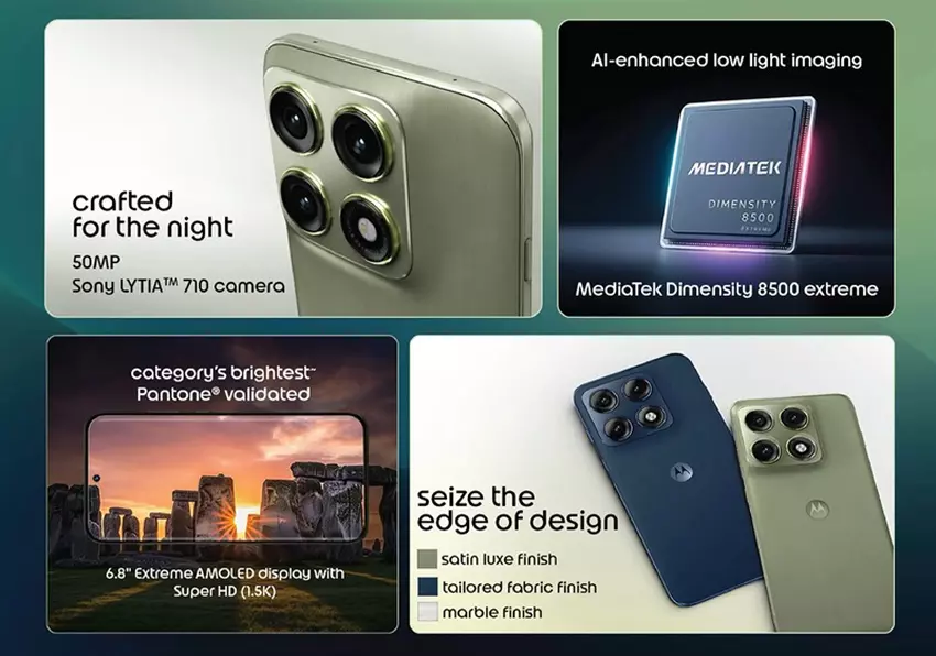 Frontansicht des Motorola Edge 70 Pro Smartphones