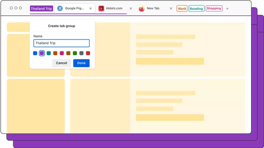 Neue Tab-Gruppierungsfunktion für Mozilla Firefox