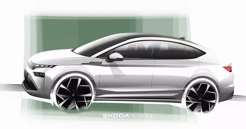 Die ersten Designskizzen des überarbeiteten Škoda Enyaq und Enyaq Coupé mit Modern Solid Design wurden gezeigt