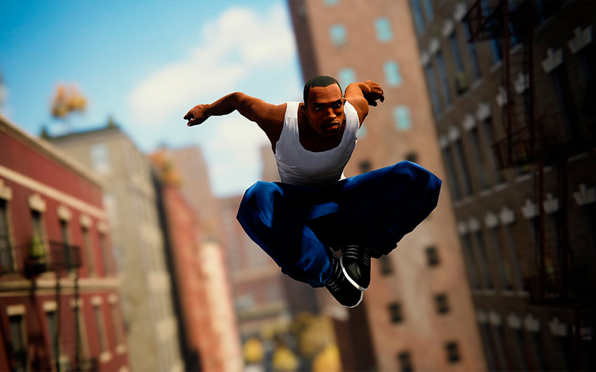 Groove Street Home: Du kannst in Marvel's Spider-Man Remastered als Carl Johnson aus GTA San Andreas anstelle von Peter Parker spielen