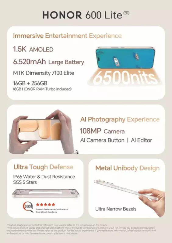 Honor 600 Lite Design und Spezifikationen