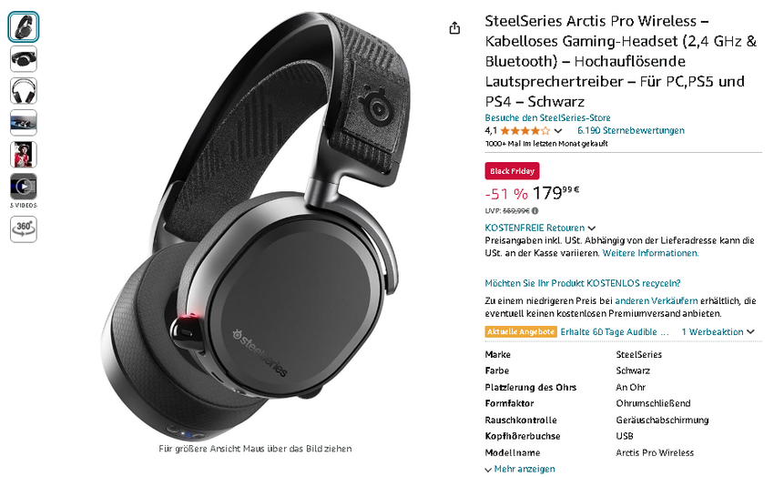 SteelSeries Arctis Pro Wireless Gaming Headset