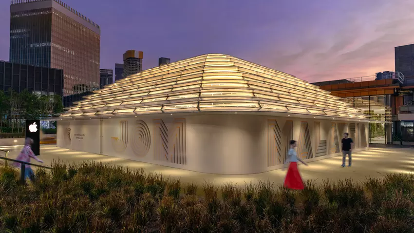 Der erste Apple Store mit einem einzigartigen stufenförmigen weißen Pyramidendesign wird bald in Malaysia eröffnet