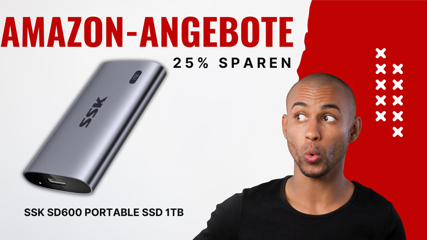 SSK Portable SSD 1TB mit 2000 MB/s – 25€ Rabatt sichern!