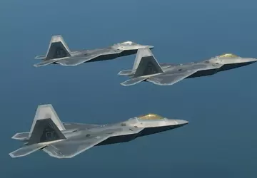 Drei F-22-Kampfjets der fünften Generation fangen ...