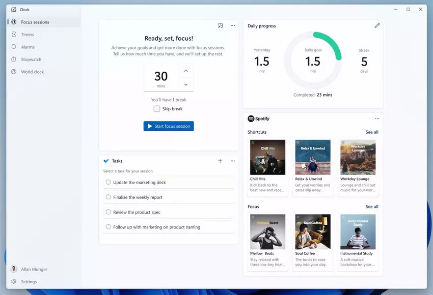 Microsoft fügt Pomodoro-Timer-Funktionalität zur Standard-Windows-11-Uhr hinzu