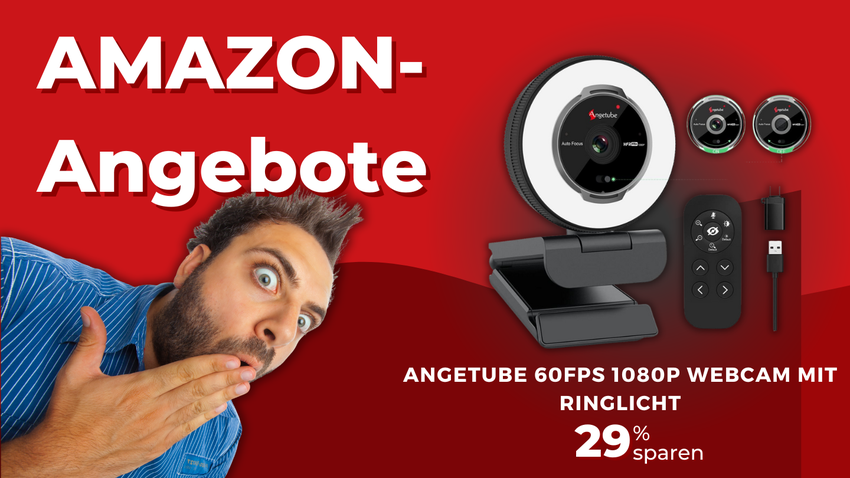 Angetube 1080P Webcam mit Ringlicht – Jetzt 29% billiger!