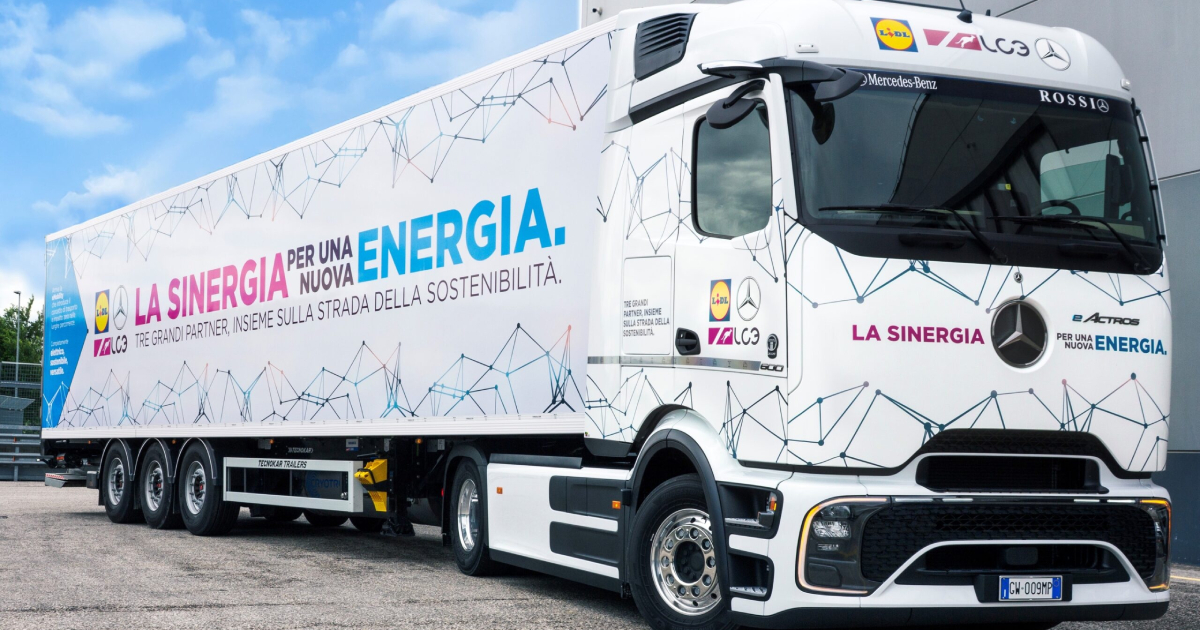 Die Kette hat ihre elektronischen Flügel ausgebreitet: Der neue eActros 600 bei Lidl Italia Mercedes-Benz eActros 600: Elektrische Zukunft für Lidl Italia