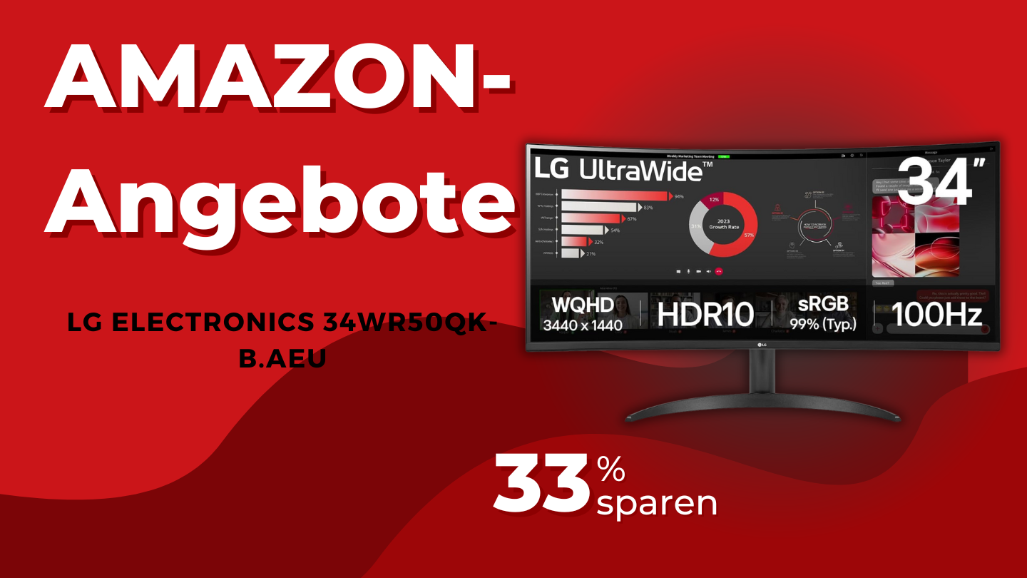 LG UltraWide Monitor 34WR50QK mit 107€ Ersparnis – 33% Rabatt bei Amazon! LG UltraWide Monitor 34WR50QK mit 107€ Ersparnis – 33% Rabatt bei Amazon!