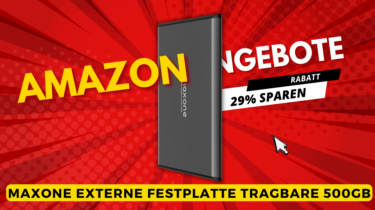 Maxone 500GB Externe Festplatte – Jetzt über 10€ sparen und Speicherplatz verdoppeln! Maxone 500GB Externe Festplatte – Jetzt über 10€ sparen und Speicherplatz verdoppeln!
