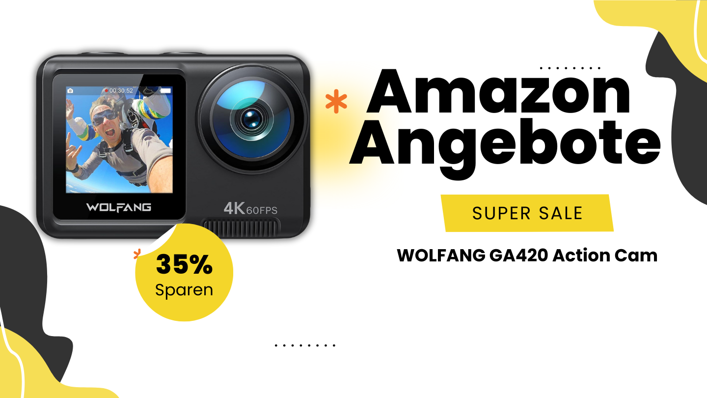 WOLFANG GA420 Action Cam: Wasserdichte 4K Actionkamera mit Dual-Display – Spare jetzt 53€! WOLFANG GA420 Action Cam: Wasserdichte 4K Actionkamera mit Dual-Display – Spare jetzt 53€!