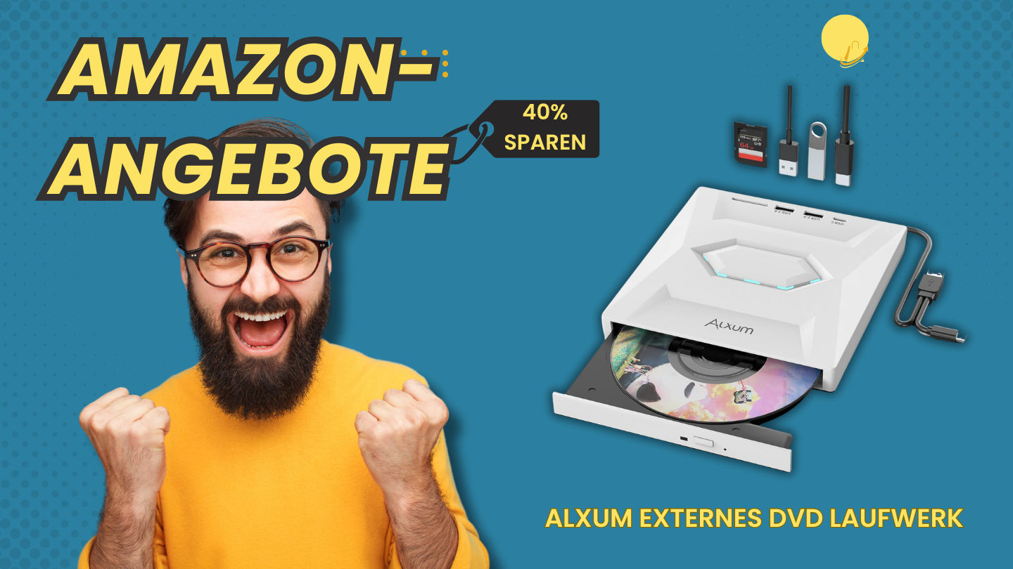 Alxum 5-in-1 Externes DVD Laufwerk – Erhalte 40% Nachlass! Alxum 5-in-1 Externes DVD Laufwerk – Erhalte 40% Nachlass!