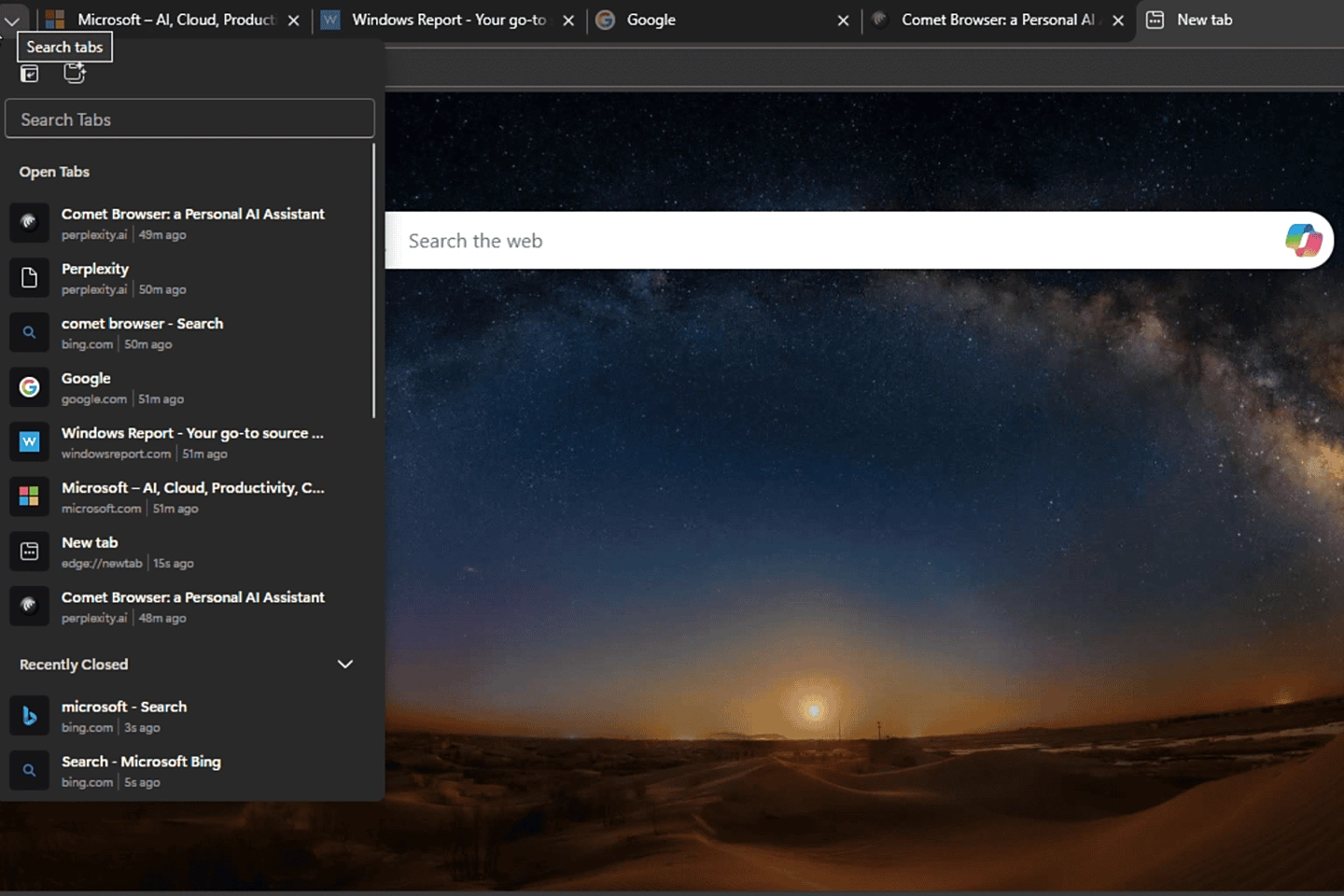 Webbrowser verbessern die Tab-Verwaltung
